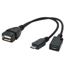 GEMBIRD Kabel USB AF/micro BM + micro BF, OTG + dobíjení, 15cm, pro tablety a smartphone GEMBIRD Kabel USB AF/micro BM + micro BF, OTG + dobíjení, 15cm, pro tablety a smartphone