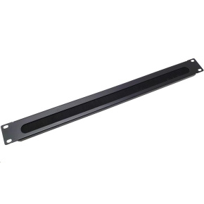 19" vyvazovací panel 1U s kartáčem, černý 19" vyvazovací panel 1U s kartáčem, černý