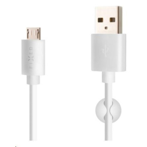 FIXED datový a nabíjecí kabel, USB-A -> micro USB, 20 W, délka 2 m, bílá