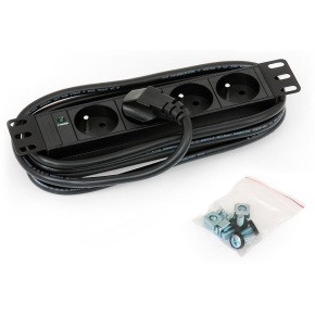 TRITON 10" rozvodný panel 4x230V ČSN- 2m, černý TRITON 10" rozvodný panel 4x230V ČSN- 2m, černý