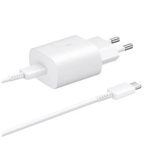 Samsung síťová nabíječka EP-TA800EWE + kabel EP-DA705BWE USB-C, 25W, bílá, (bulk) Samsung síťová nabíječka EP-TA800EWE + kabel EP-DA705BWE USB-C, 25W, bílá, (bulk)