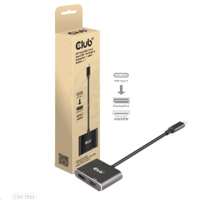 Club3D hub MST (Multi Stream Transport) USB3.2 Gen2 Type-C(DP Alt-Mode) na DisplayPort + HDMI 4K60Hz (M/F) Club3D hub MST (Multi Stream Transport) USB3.2 Gen2 Type-C(DP Alt-Mode) na DisplayPort + HDMI 4K60Hz (M/F)