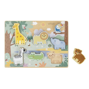Dřevěné vkládací puzzle - zvířátka v ZOO Dřevěné vkládací puzzle - zvířátka v ZOO
