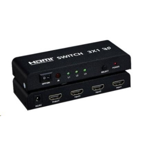PREMIUMCORD HDMI switch 3:1 kovový s dálkovým ovládáním PREMIUMCORD HDMI switch 3:1 kovový s dálkovým ovládáním