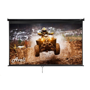 Nástěnné projekční plátno AVELI, 221x125cm (16:9) 100", černý tubus