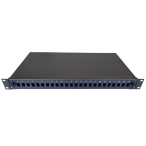 Optická vana výsuvná 1U, 24x SC simplex (24x LC duplex, 24x E2000) s kazetou OPTRONIC pro 24 svárů, černá Optická vana výsuvná 1U, 24x SC simplex (24x LC duplex, 24x E2000) s kazetou OPTRONIC pro 24 svárů, černá