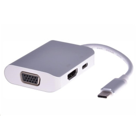 PREMIUMCORD Převodník USB3.1 typ C na HDMI + VGA + PD charge, Aluminium pouzdro PREMIUMCORD Převodník USB3.1 typ C na HDMI + VGA + PD charge, Aluminium pouzdro