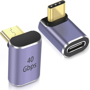 PremiumCord Adaptér USB-C na USB-C, USB 4.0, zahnutý 90° PremiumCord Adaptér USB-C na USB-C, USB 4.0, zahnutý 90°