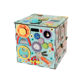 Activity board kostka XXL s LED - modrá Activity board kostka XXL s LED - modrá