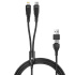 CONNECT IT Nabíjecí kabel Wirez 4v1, USB-C/USB, Lightning/USB-C, 1.25m, černá