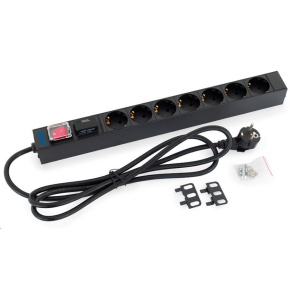 TRITON 19" rozvodný panel 1U; 7 x zásuvka podle DIN, max. 16 A; kabel 3 x 1,5 mm, 2 m + zástrčka univerzál CZ-DE max.16A TRITON 19" rozvodný panel 1U; 7 x zásuvka podle DIN, max. 16 A; kabel 3 x 1,5 mm, 2 m + zástrčka univerzál CZ-DE max.16A