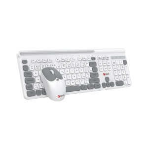 C-TECH klávesnice s myší WLKMC-05W, Bezdrátový set 2.4GHz, CZ, Bílá