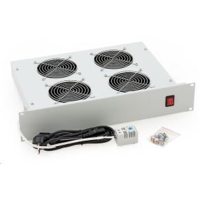TRITON 19" ventilační jednotka, 4 vent.-230V/140W, termost.,šedá,mezi komponenty TRITON 19" ventilační jednotka, 4 vent.-230V/140W, termost.,šedá,mezi komponenty