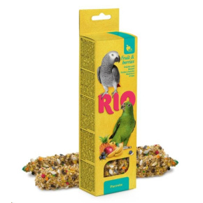 RIO tycinky pro velke papousky s ovocem 2x90g