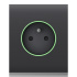 Ajax  CenterCover (smart) - Středový kryt zásuvky, horizontální, grafitová