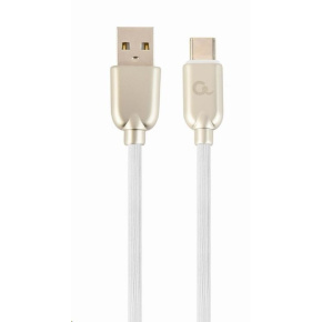 GEMBIRD Kabel USB-A na USB-C kabel (AM/CM), 2m, pogumovaný, bílý, blister GEMBIRD Kabel USB-A na USB-C kabel (AM/CM), 2m, pogumovaný, bílý, blister