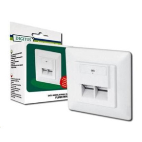 Zásuvka 2x RJ45 pod omítku, STP Cat6 Zásuvka 2x RJ45 pod omítku, STP Cat6