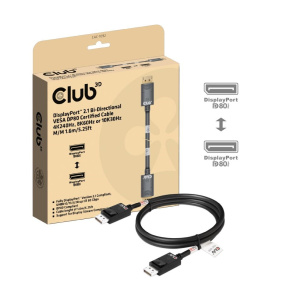 Club3D Kabel DisplayPort 2.1 na DisplayPort 2.1, VESA DP80, 4K240Hz/8K60Hz/10K60Hz (M/M), 1.6m, černá Club3D Kabel DisplayPort 2.1 na DisplayPort 2.1, VESA DP80, 4K240Hz/8K60Hz/10K60Hz (M/M), 1.6m, černá