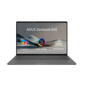 ASUS NTB Zenbook 14 (UX3407QA-OLED339X), X1-26-100, 14" 1920x1200 OLED, 32GB, 1TB SSD, Adreno, W11 Pro, Iceland Gray ASUS NTB Zenbook 14 (UX3407QA-OLED339X), X1-26-100, 14" 1920x1200 OLED, 32GB, 1TB SSD, Adreno, W11 Pro, Iceland Gray