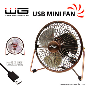 WG - Ventilátor USB mini fan 6inch, bronzový