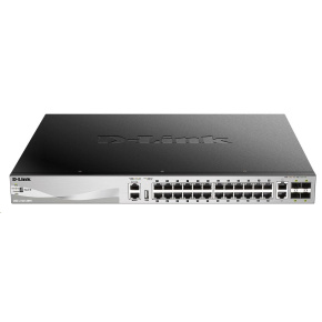 D-Link DGS-3130-30PS/E L3 Stackable Managed Gigabit PoE Switch, 24x PoE gigabit, 2x 10GBASE-T, 4x SFP+, 370W PoE D-Link DGS-3130-30PS/E L3 Stackable Managed Gigabit PoE Switch, 24x PoE gigabit, 2x 10GBASE-T, 4x SFP+, 370W PoE