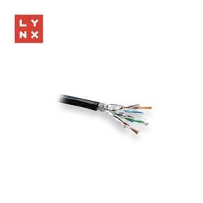 LYNX SFTP kabel, Cat6a, PE, celoměděný, venkovní, černý, cívka 500m LYNX SFTP kabel, Cat6a, PE, celoměděný, venkovní, černý, cívka 500m