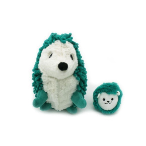 Plyšový ježek - máma s miminkem, Zelená Plyšový ježek - máma s miminkem, Zelená