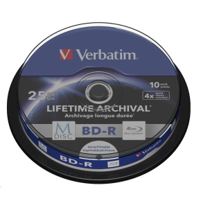 VERBATIM MDisc BD-R(10-pack)Spindle/4x/25GB
