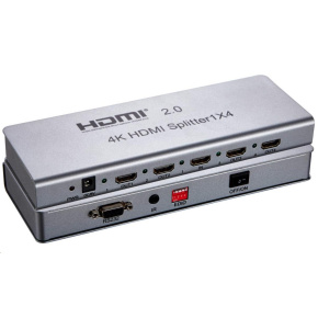 PremiumCord HDMI 2.0 splitter 1-4 porty, 4K x 2K/60Hz, FULL HD, 3D PremiumCord HDMI 2.0 splitter 1-4 porty, 4K x 2K/60Hz, FULL HD, 3D