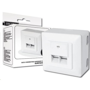 Zásuvka 2xRJ45 na omítku, STP Cat6 Zásuvka 2xRJ45 na omítku, STP Cat6
