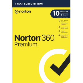 NORTON 360 PREMIUM 75GB +VPN 1 uživatel pro 10 zařízení na 1 rok ESD