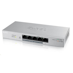 Zyxel GS1200-5HPv2 5-port Desktop Gigabit Web Smart PoE switch, 4x PoE+ GbE, PoE 60W, fanless Zyxel GS1200-5HPv2 5-port Desktop Gigabit Web Smart PoE switch, 4x PoE+ GbE, PoE 60W, fanless