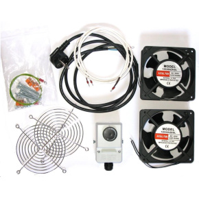 19" ventilace pro nástěnné rozvaděče XtendLan, termostat, 2 ventilátory 120mm, napájecí kabel, spojovací materiál 19" ventilace pro nástěnné rozvaděče XtendLan, termostat, 2 ventilátory 120mm, napájecí kabel, spojovací materiál