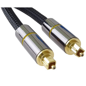 PremiumCord optický audio kabel Toslink, OD:7mm, Gold-metal design + Nylon, 3m PremiumCord optický audio kabel Toslink, OD:7mm, Gold-metal design + Nylon, 3m
