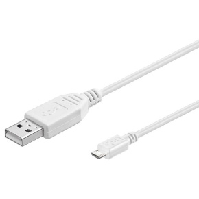 PremiumCord kabel micro USB 2.0, A-B 3m, bílá PremiumCord kabel micro USB 2.0, A-B 3m, bílá