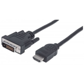 MANHATTAN kabel HDMI Male to DVI-D 24+1 Male, Dual Link, Black, 1,8m MANHATTAN kabel HDMI Male to DVI-D 24+1 Male, Dual Link, Black, 1,8m