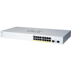Cisco switch CBS220-16P-2G (16xGbE,2xSFP,16xPoE+,130W,fanless)