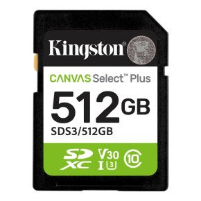 Kingston SDXC karta 512GB Canvas Select Plus, U1, V10, A1 Kingston SDXC karta 512GB Canvas Select Plus, U1, V10, A1