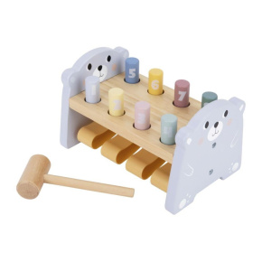 Dřevěná zatloukačka medvídek s čísly Dřevěná zatloukačka medvídek s čísly