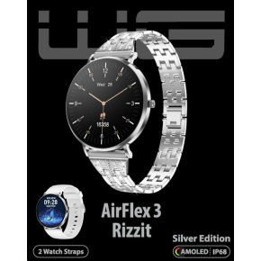 WG - Chytré hodinky WG AirFlex3 Rizz It, dámské, 2x řemínek, stříbrná WG - Chytré hodinky WG AirFlex3 Rizz It, dámské, 2x řemínek, stříbrná