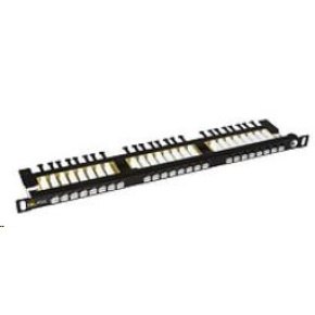 Solarix Patch panel 24xRJ45 CAT6 UTP s vyvazovací lištou černý 0,5U SX24HD-6-UTP-BK Solarix Patch panel 24xRJ45 CAT6 UTP s vyvazovací lištou černý 0,5U SX24HD-6-UTP-BK