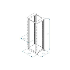 TRITON 19" montážní rám 47U, dvoudílný, hloubka 1200mm TRITON 19" montážní rám 47U, dvoudílný, hloubka 1200mm