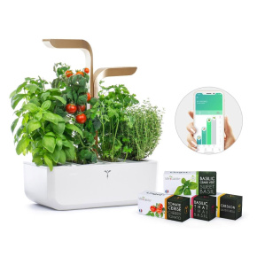 Véritable CONNECT - Smart automatický květináč s regulací osvětlení, bílá-champagne + 4 bylinkové náplně Véritable CONNECT - Smart automatický květináč s regulací osvětlení, bílá-champagne + 4 bylinkové náplně
