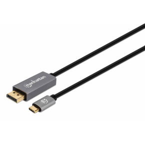 Manhattan kabel USB-C na DisplayPort 1.4, USB-C Male na DisplayPort Male, 2m, černá Manhattan kabel USB-C na DisplayPort 1.4, USB-C Male na DisplayPort Male, 2m, černá