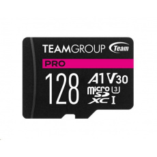 TEAM MicroSDXC karta 128GB PRO V30 Card UHS-I U3 V30 A1 + SD adapter