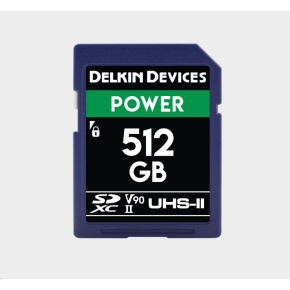 Delkin SD Power 2000X UHS-II U3 (V90) R300/W250 512GB Delkin SD Power 2000X UHS-II U3 (V90) R300/W250 512GB