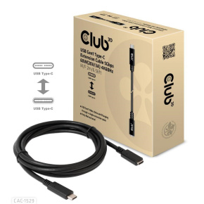 Club3D Prodlužovací kabel USB-C, 5Gbps 60W(20V/3A), 4K 60Hz (M/F), 2m