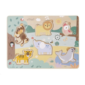 Dřevěné vkládací puzzle se zvuky - zvířátka v ZOO Dřevěné vkládací puzzle se zvuky - zvířátka v ZOO