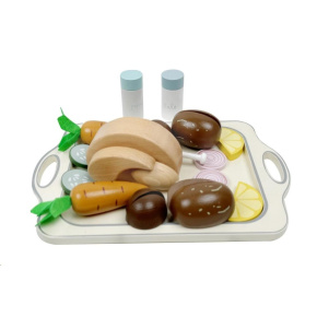 Dřevěné potraviny a kuře do dětské kuchyňky Dřevěné potraviny a kuře do dětské kuchyňky