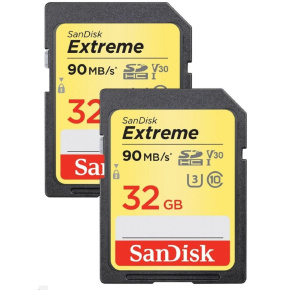 SanDisk SDHC karta 32GB Extreme (90MB/s V30 UHS-I U3) 2-pack SanDisk SDHC karta 32GB Extreme (90MB/s V30 UHS-I U3) 2-pack